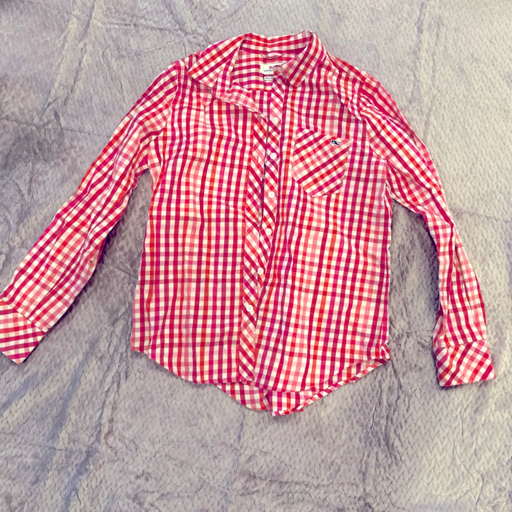 Vineyard Vines Women's Gingham Button Down Size 2 🤍❤️💖✨